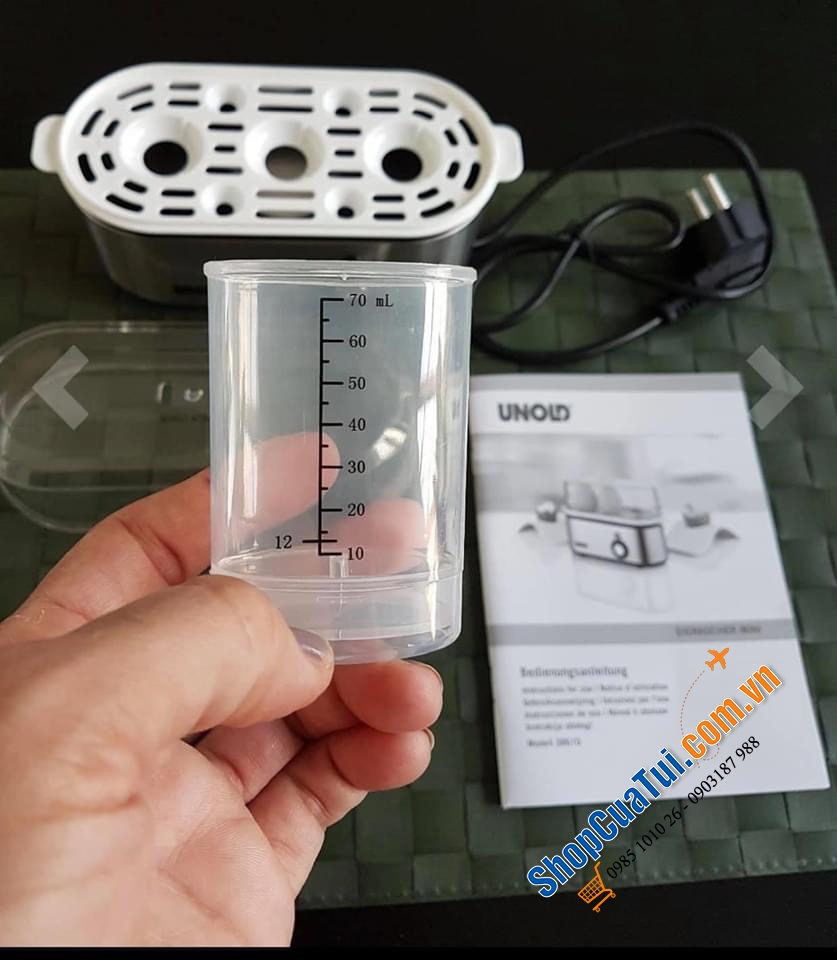 MÁY LUỘC TRỨNG UNOLD luộc 3 quả tiện lợi ko cần bắc nồi, ko mất công chờ đợi và canh.