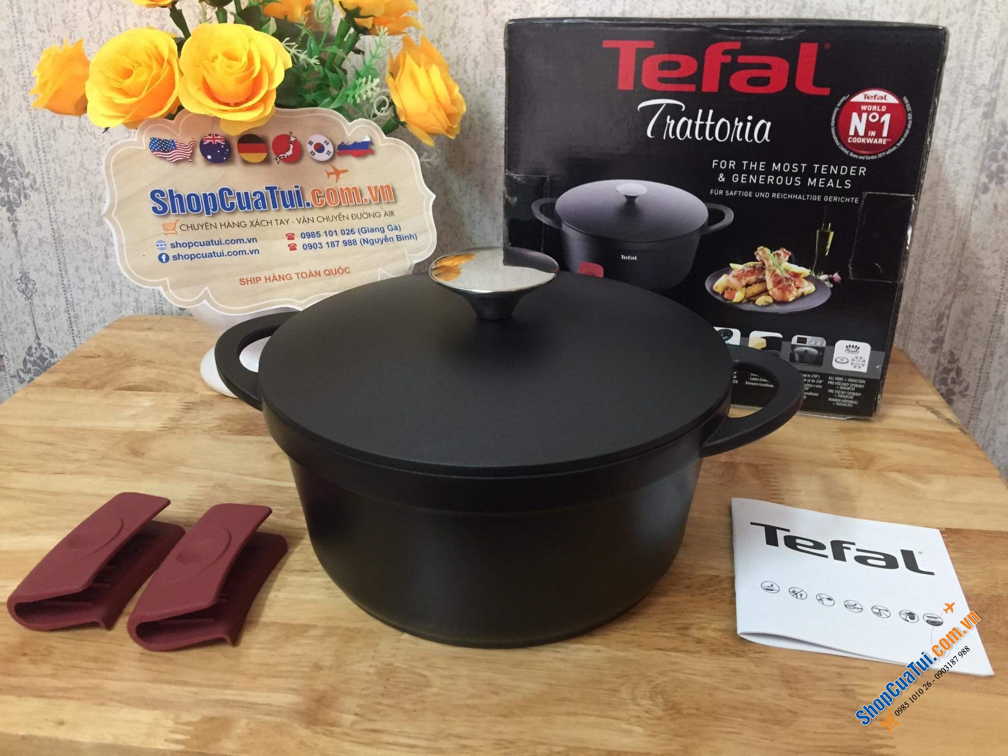 NỒI CHẢO TEFAL CHỐNG DÍNH 20 CM TRATTORIA SIÊU NHẸ.