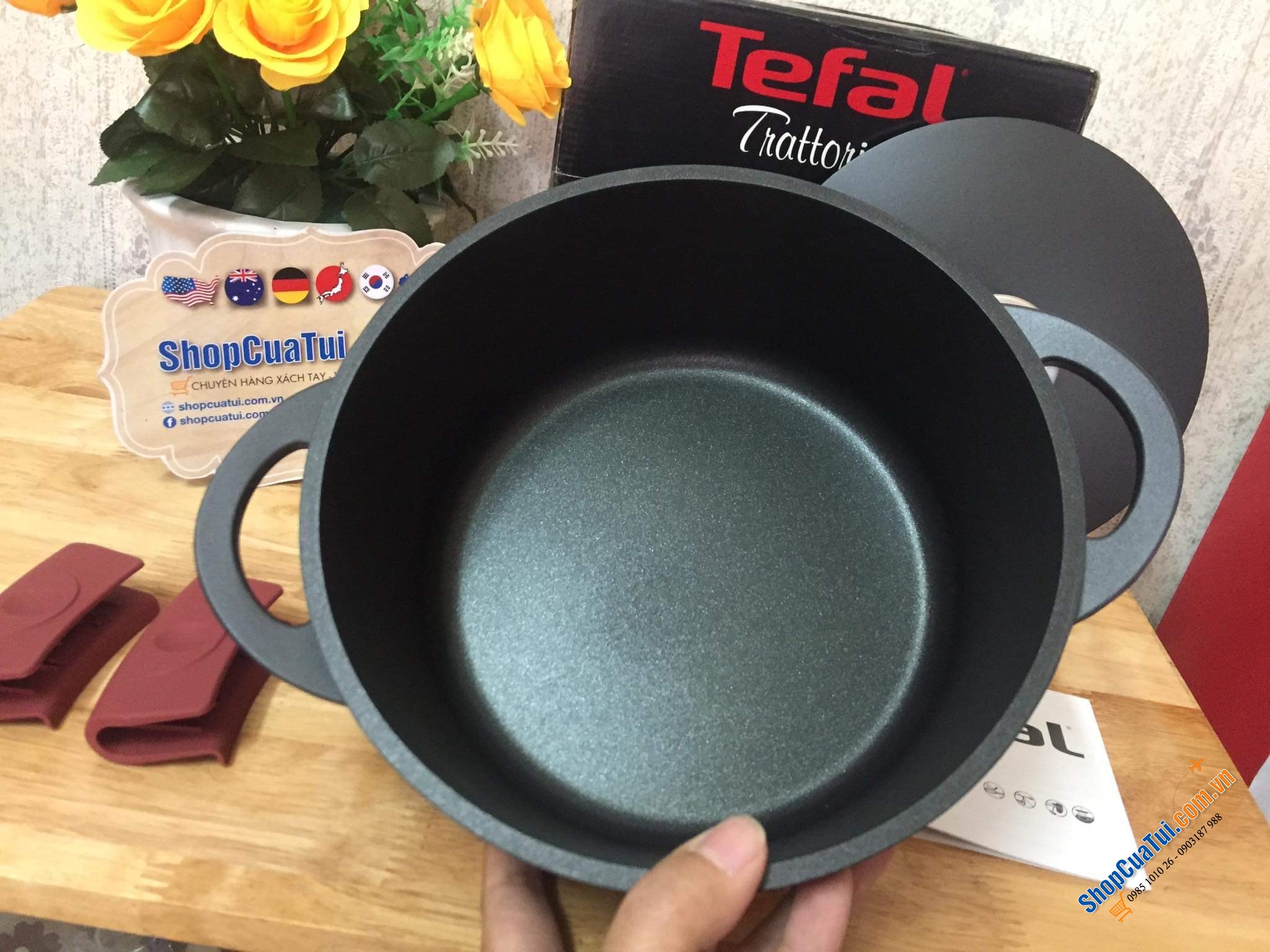 NỒI CHẢO TEFAL CHỐNG DÍNH 20 CM TRATTORIA SIÊU NHẸ.