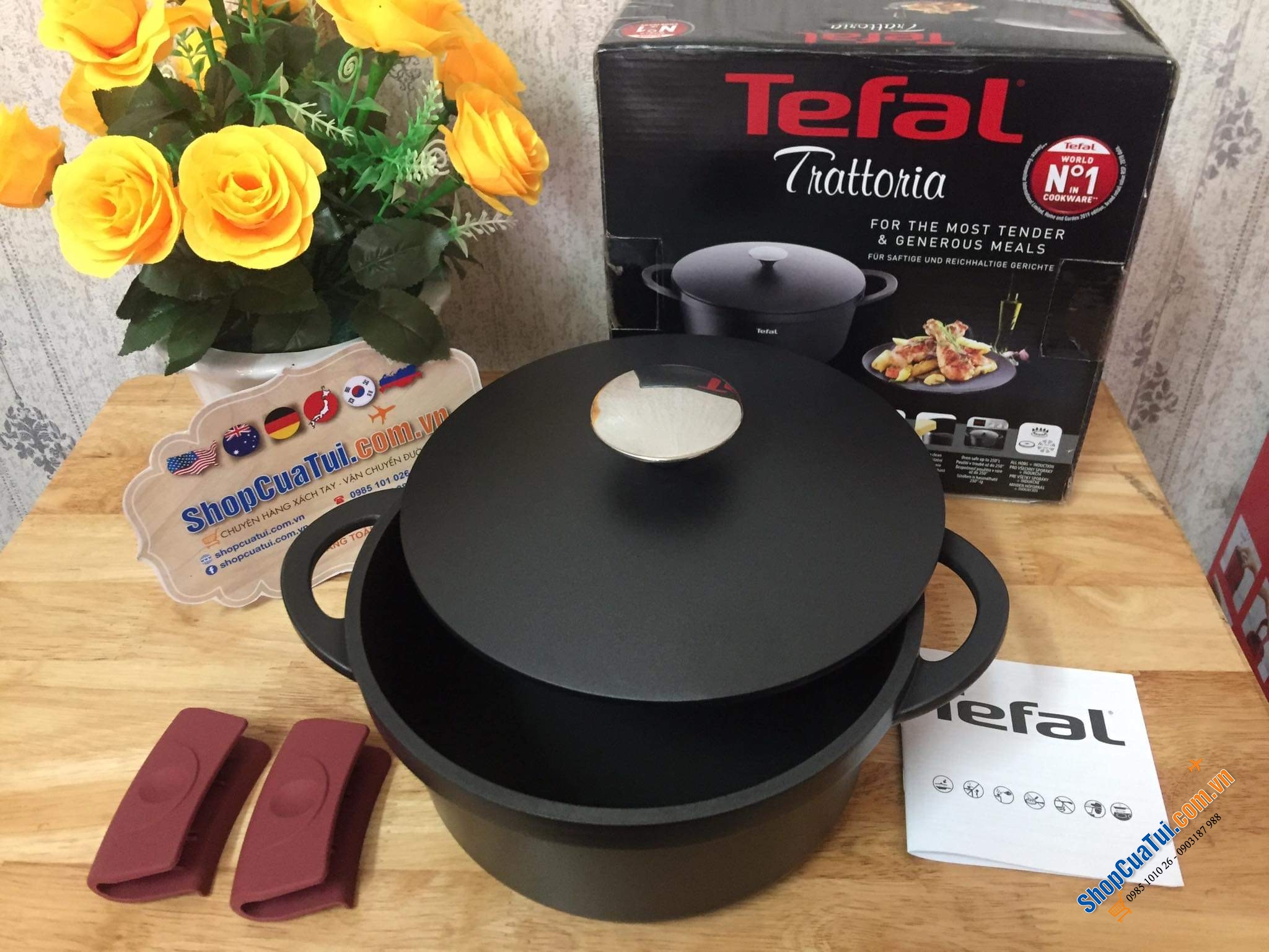 NỒI CHẢO TEFAL CHỐNG DÍNH 20 CM TRATTORIA SIÊU NHẸ.