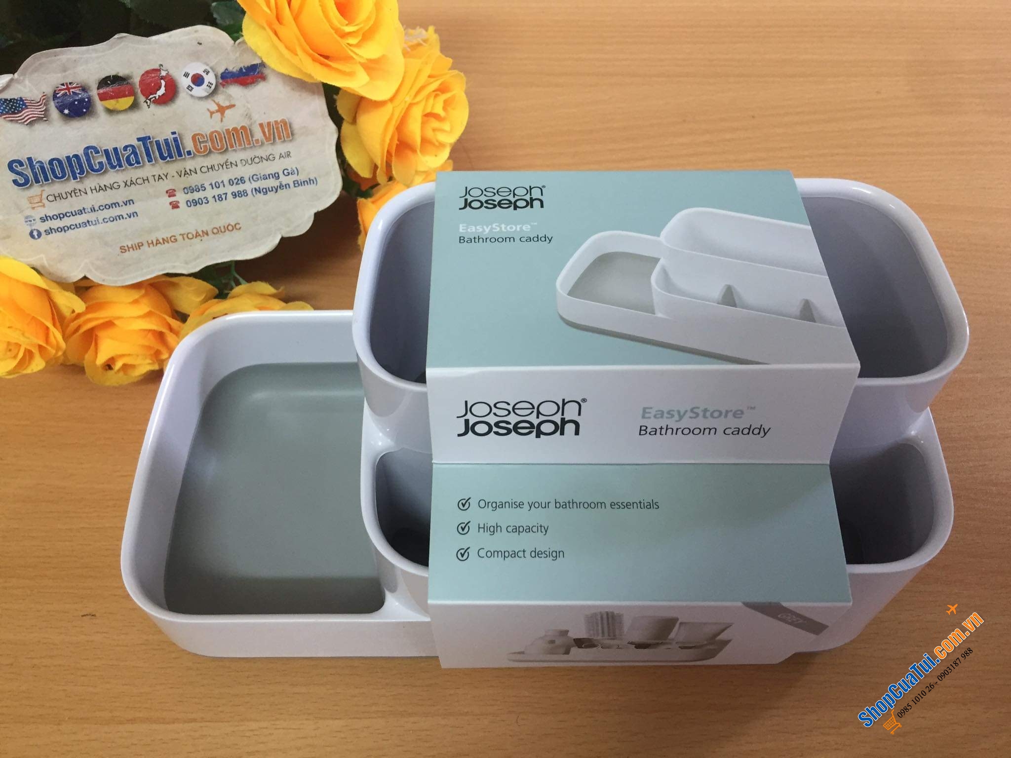 KHAY ĐỰNG BÀN CHẢI, KEM ĐÁNH RĂNG JOSEPH JOSEPH.