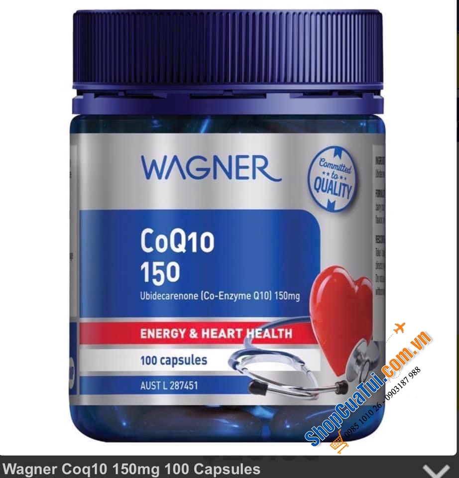 Viên uống tốt tim mạch Wagner Coq10 150mg 100 Capsules