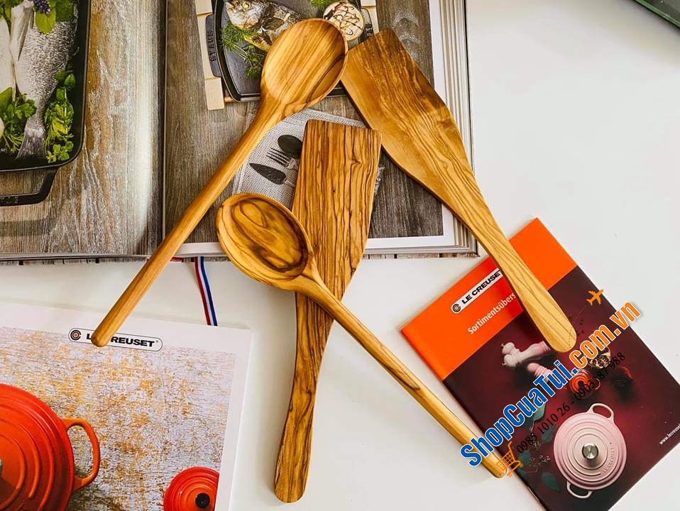 SET MUÔI XẺNG NẤU ĂN GỖ OLIU.