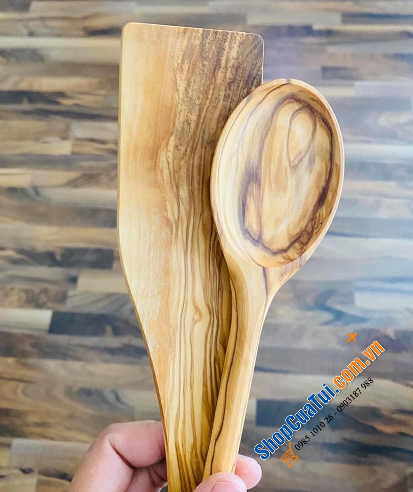 SET MUÔI XẺNG NẤU ĂN GỖ OLIU.
