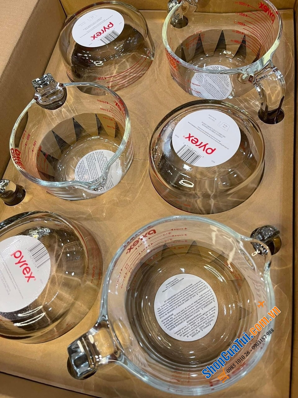Set 3 cốc đo làm bánh PYREX.