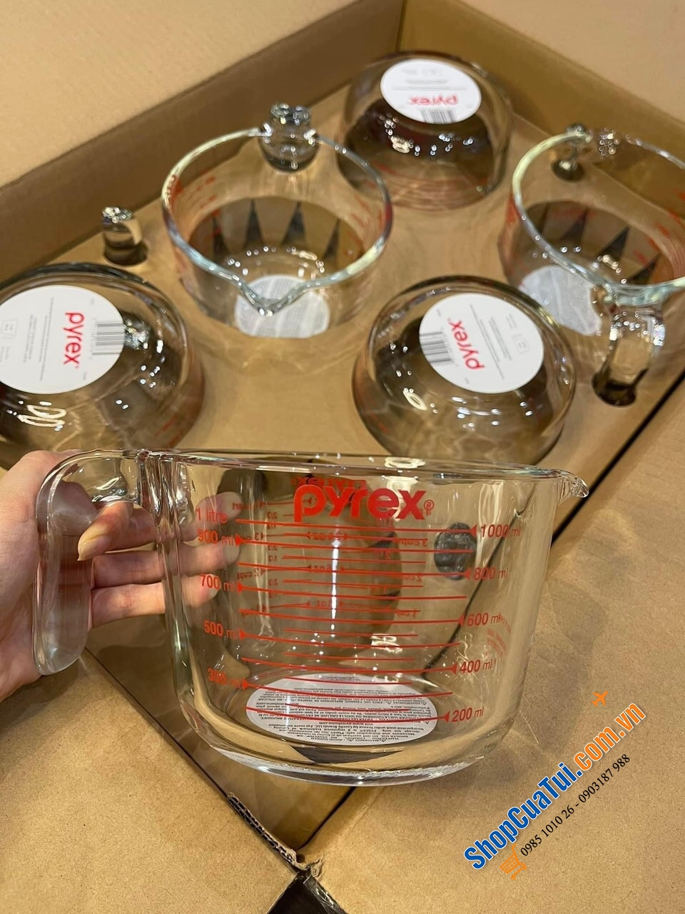 Set 3 cốc đo làm bánh PYREX.