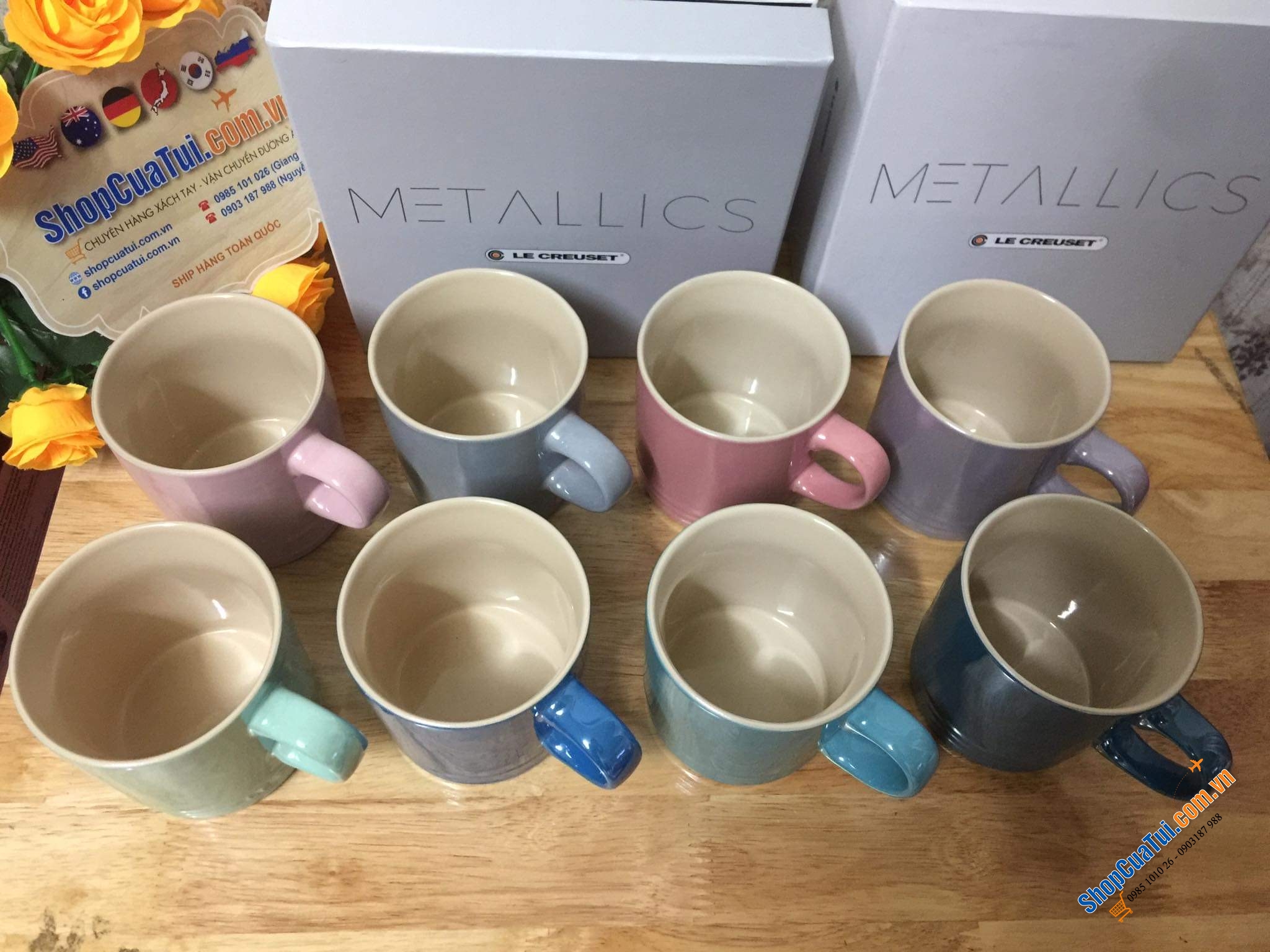 SET 4 CỐC LE CREUSET KÈM HỘP 350ml.