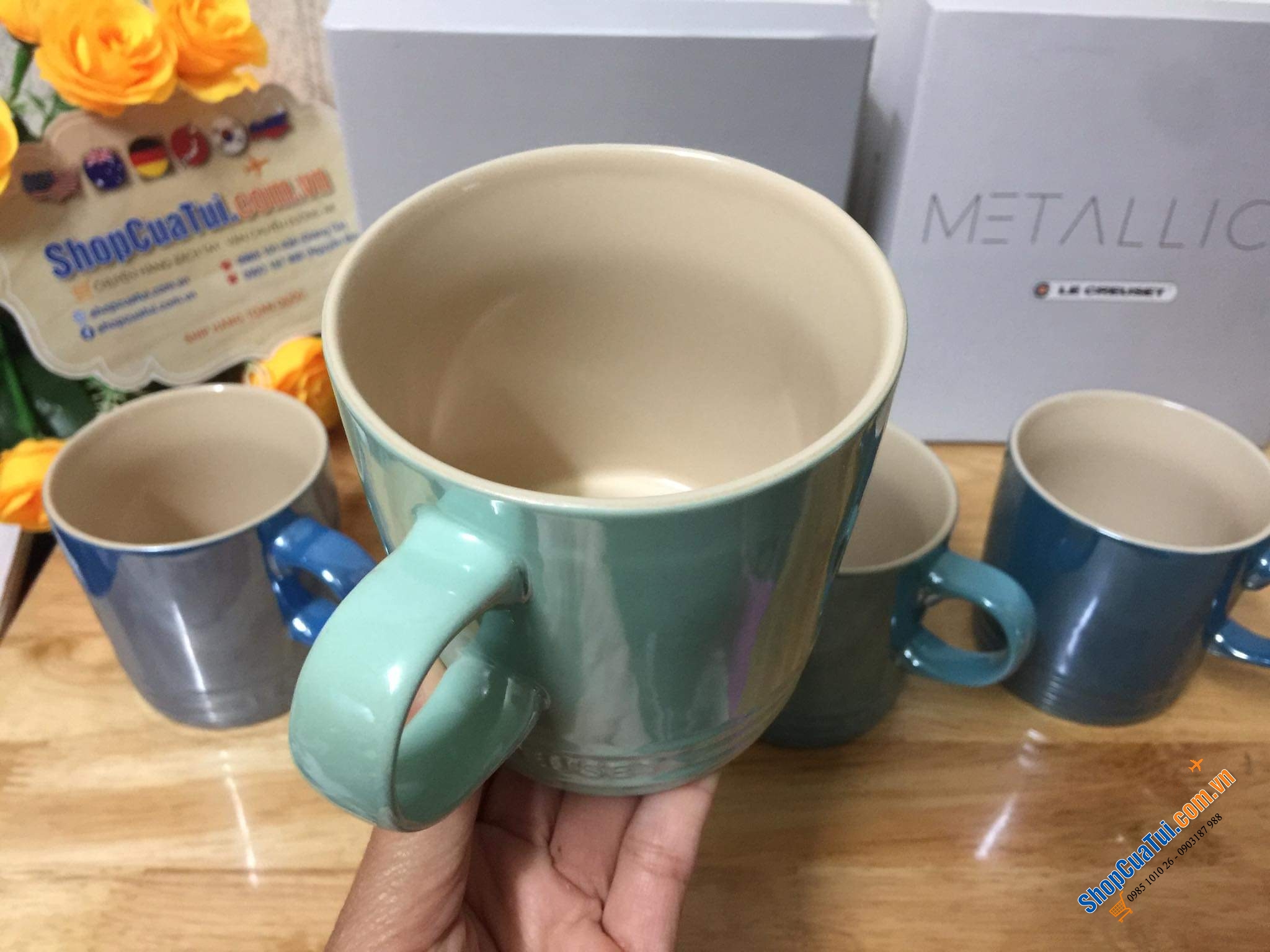 SET 4 CỐC LE CREUSET KÈM HỘP 350ml.