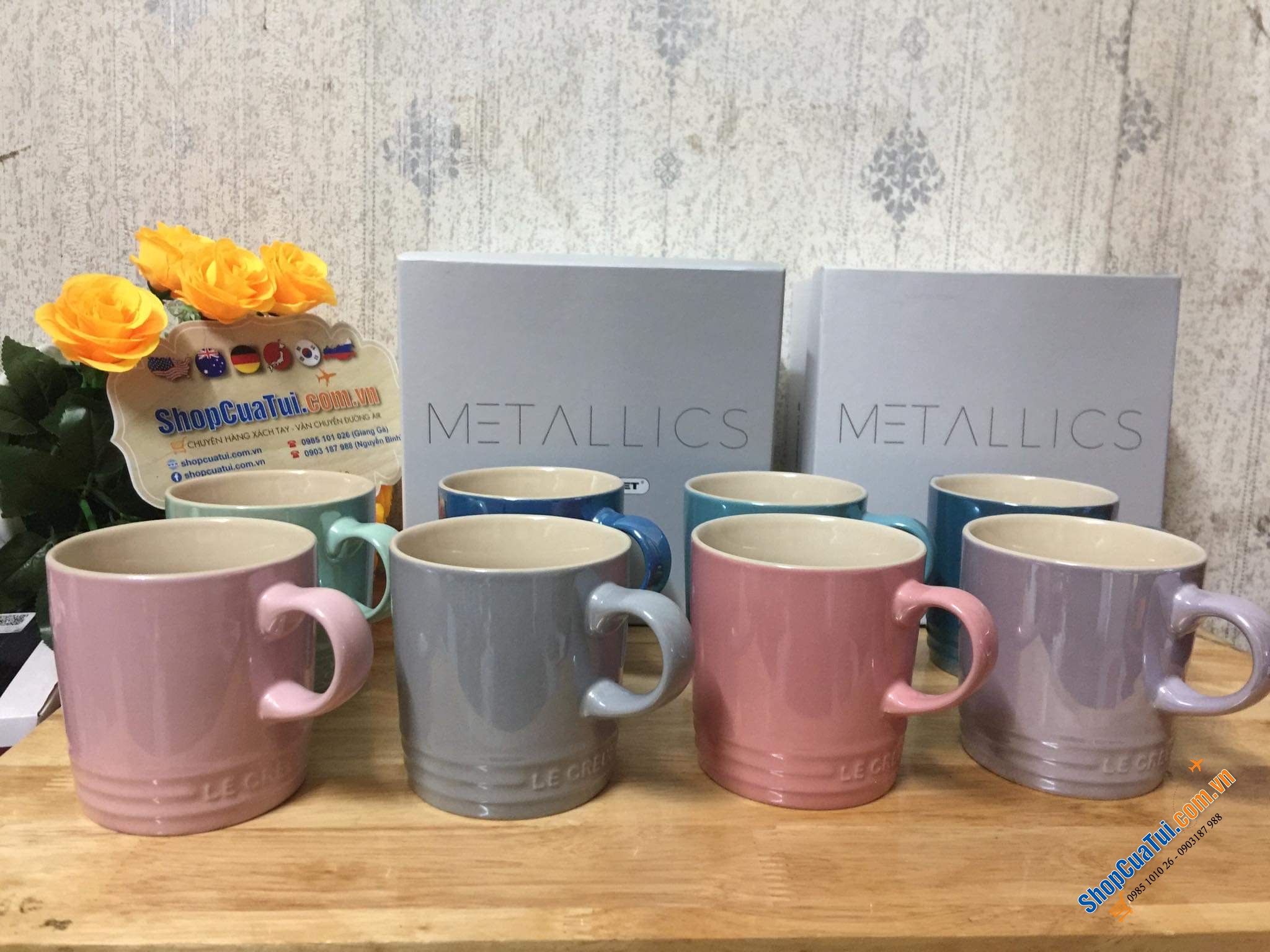 SET 4 CỐC LE CREUSET KÈM HỘP 350ml.