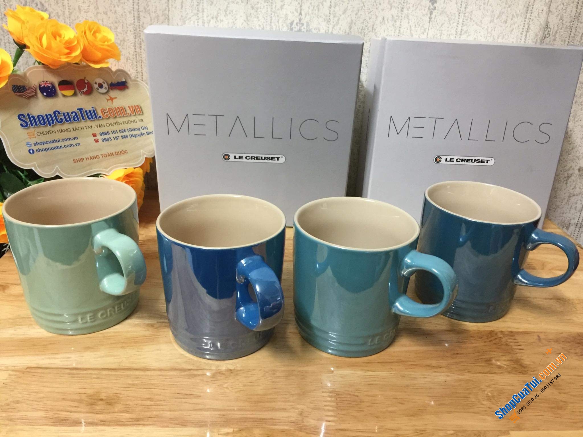 SET 4 CỐC LE CREUSET KÈM HỘP 350ml.