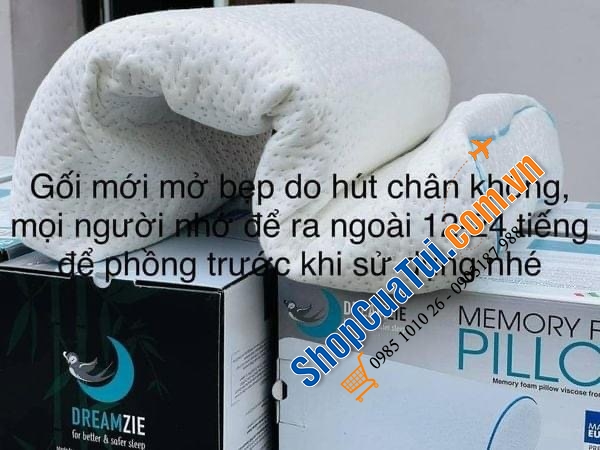 Gối Dreamzie Memory Foam Pillow - chống thoái hoá đốt sống cổ - hàng nội địa Đức - MADE IN EUROPE.