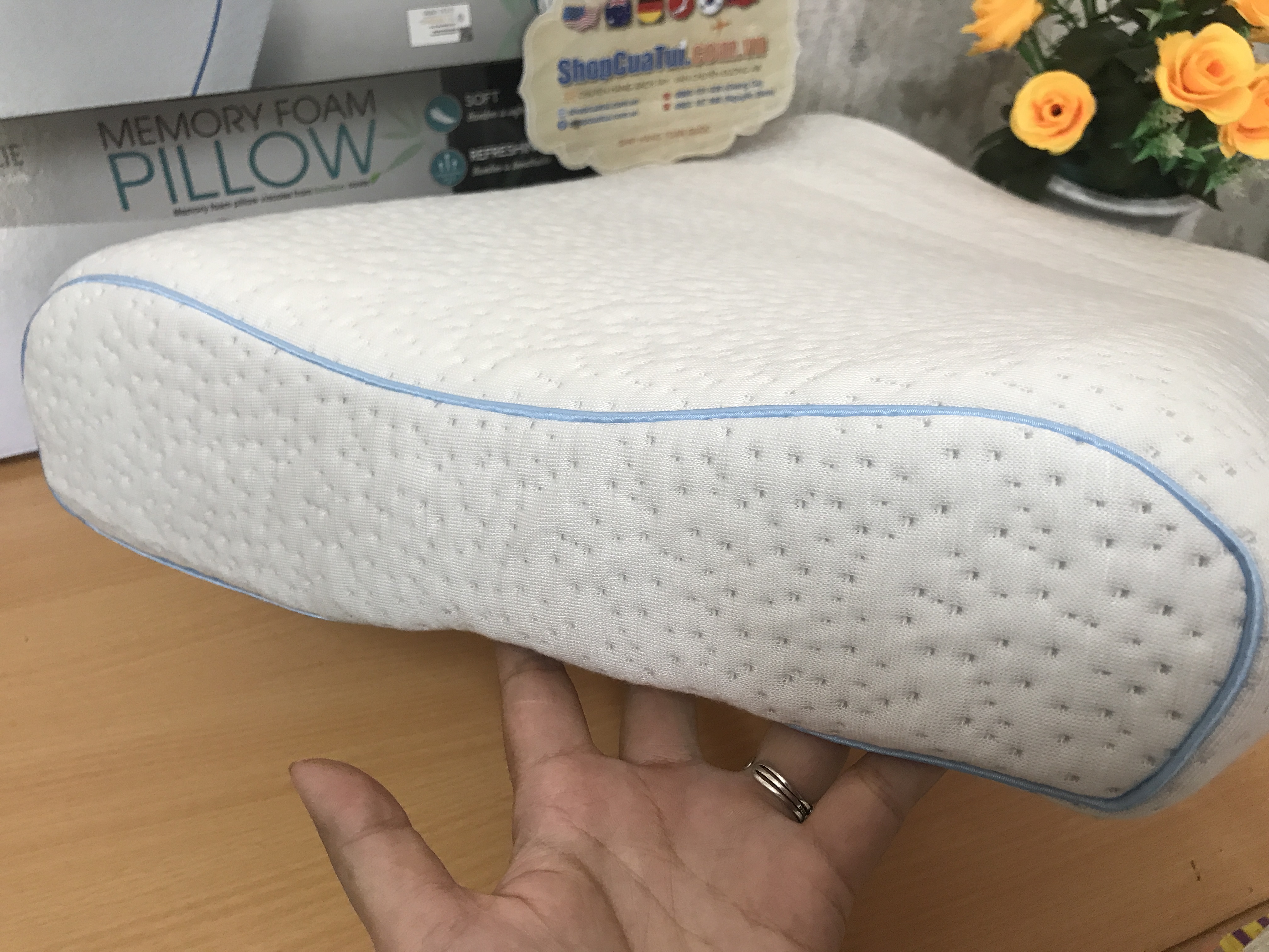 Gối Dreamzie Memory Foam Pillow - chống thoái hoá đốt sống cổ - hàng nội địa Đức - MADE IN EUROPE.