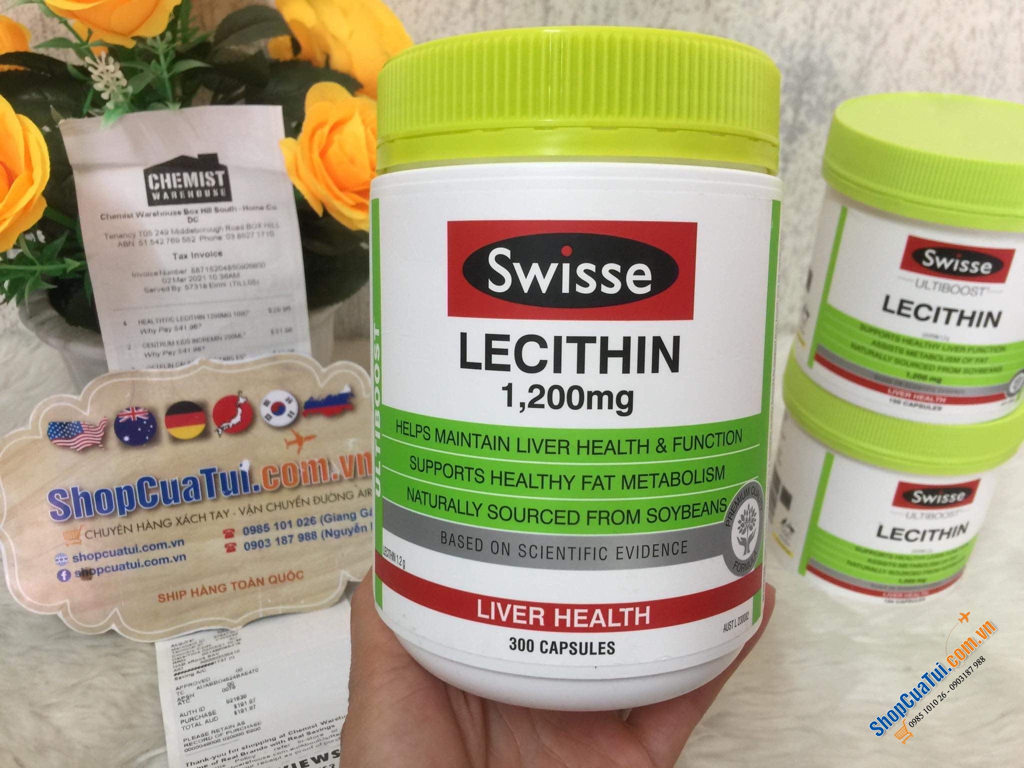 MẦM ĐẬU NÀNH ÚC Swisse Ultiboost Lecithin 1200mg 300 VIÊN