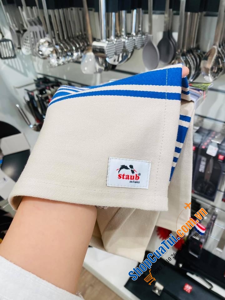 KHĂN LAU BÁT STAUB GERMANY. Màu đỏ, màu xanh, màu xám