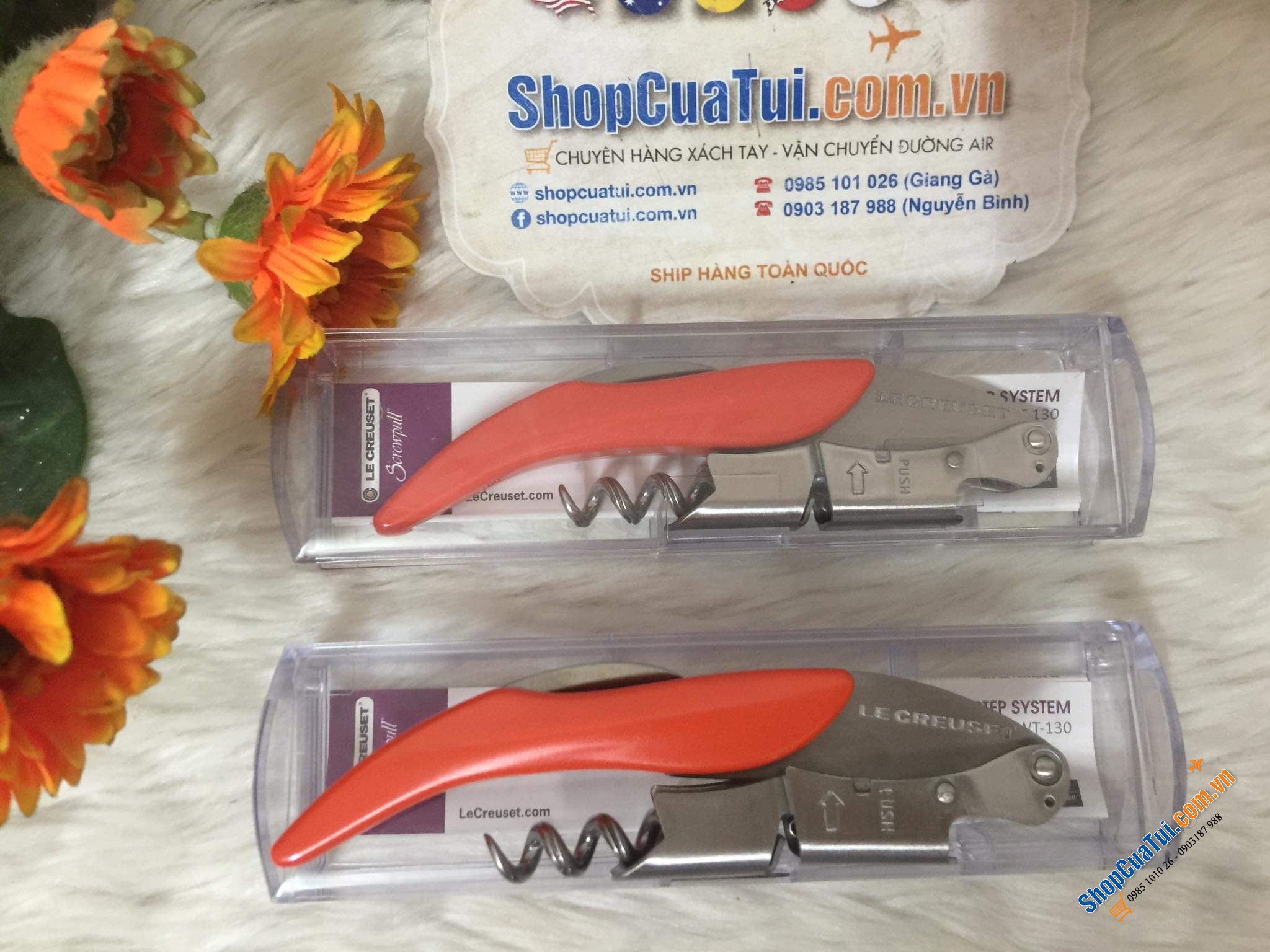 DỤNG CỤ MỞ RƯỢU VANG - MỞ BIA, NƯỚC NGỌT CAO CẤP LE CREUSET CAM.