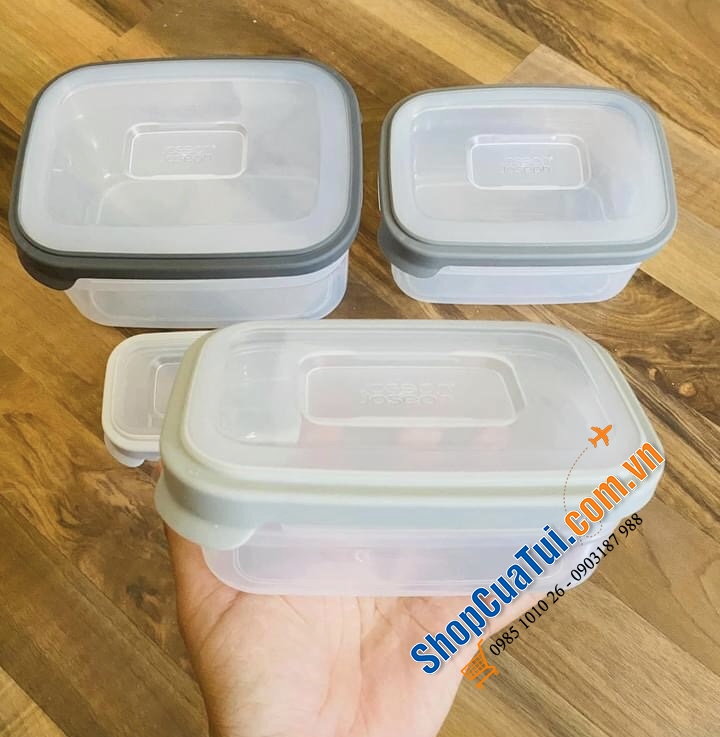 SET 4 HỘP ĐỰNG THỰC PHẨM JOSEPH JOSEPH XÁM.