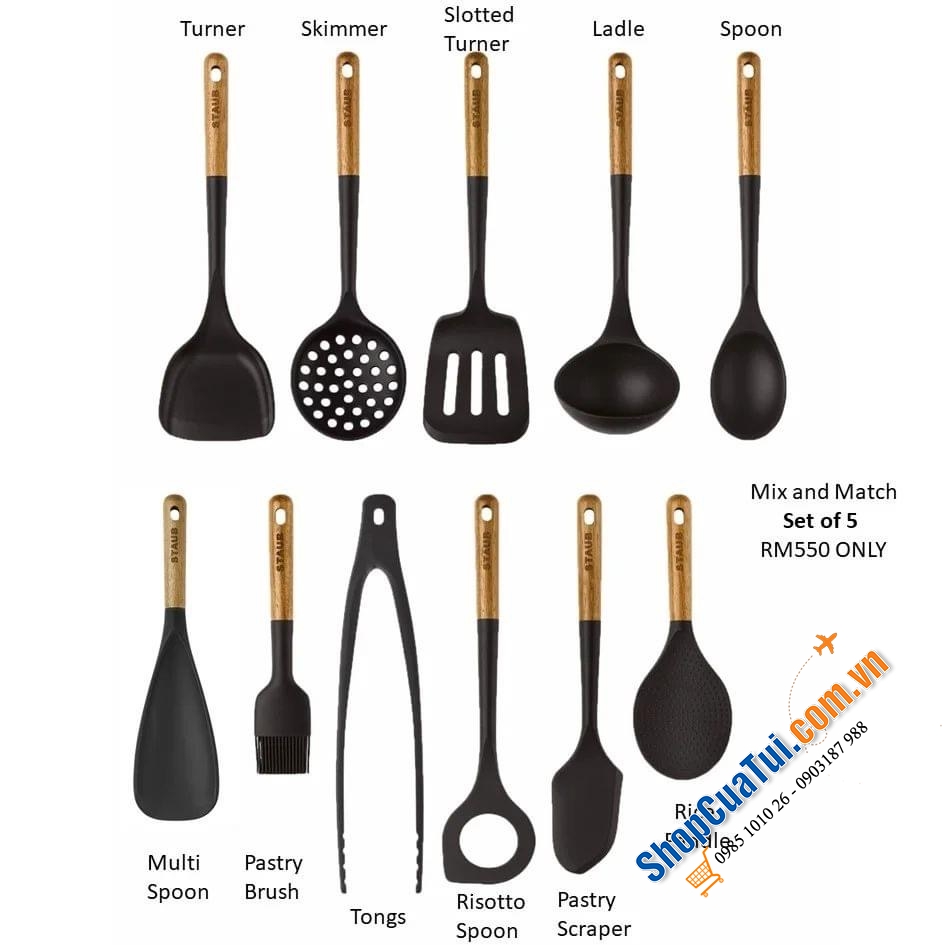 DỤNG CỤ NẤU ĂN SILICON CHÍNH HÃNG STAUB GERMANY. (Giá lẻ chiếc)