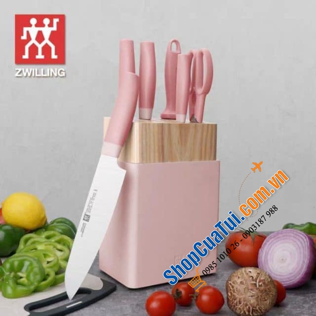 BỘ DAO ZWILLING NOW S 6 MÓN MÀU HỒNG PASTEL SIÊU ĐẸP - MADE IN GERMANY.