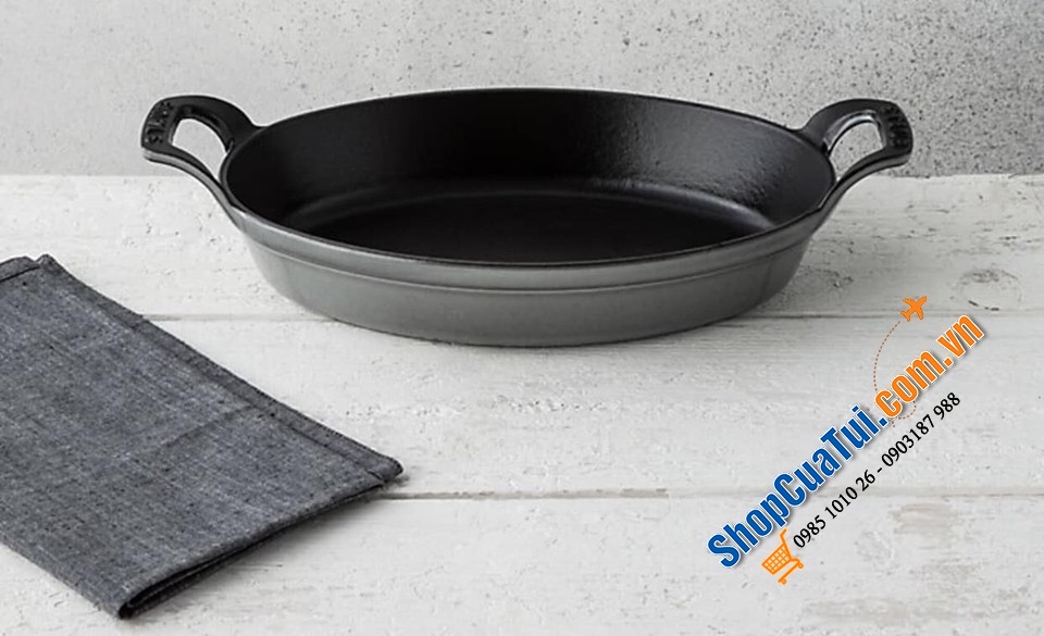 CHẢO STAUB 2 QUAI XÁM 24 cm ( chiều ngang )