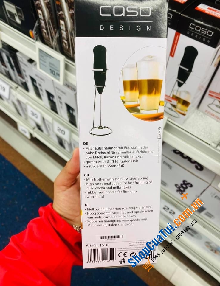 MÁY ĐÁNH BỌT CÀ PHÊ CHẠY PIN NHỎ GỌN CASO GERMANY.