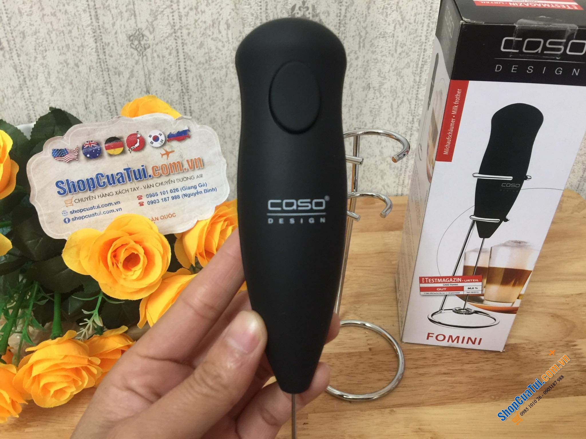 MÁY ĐÁNH BỌT CÀ PHÊ CHẠY PIN NHỎ GỌN CASO GERMANY.