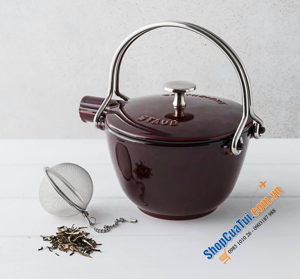 ẤM ĐUN TRÀ GANG STAUB KÈM LÕI LỌC - MADE IN FRANCE. - Màu đen