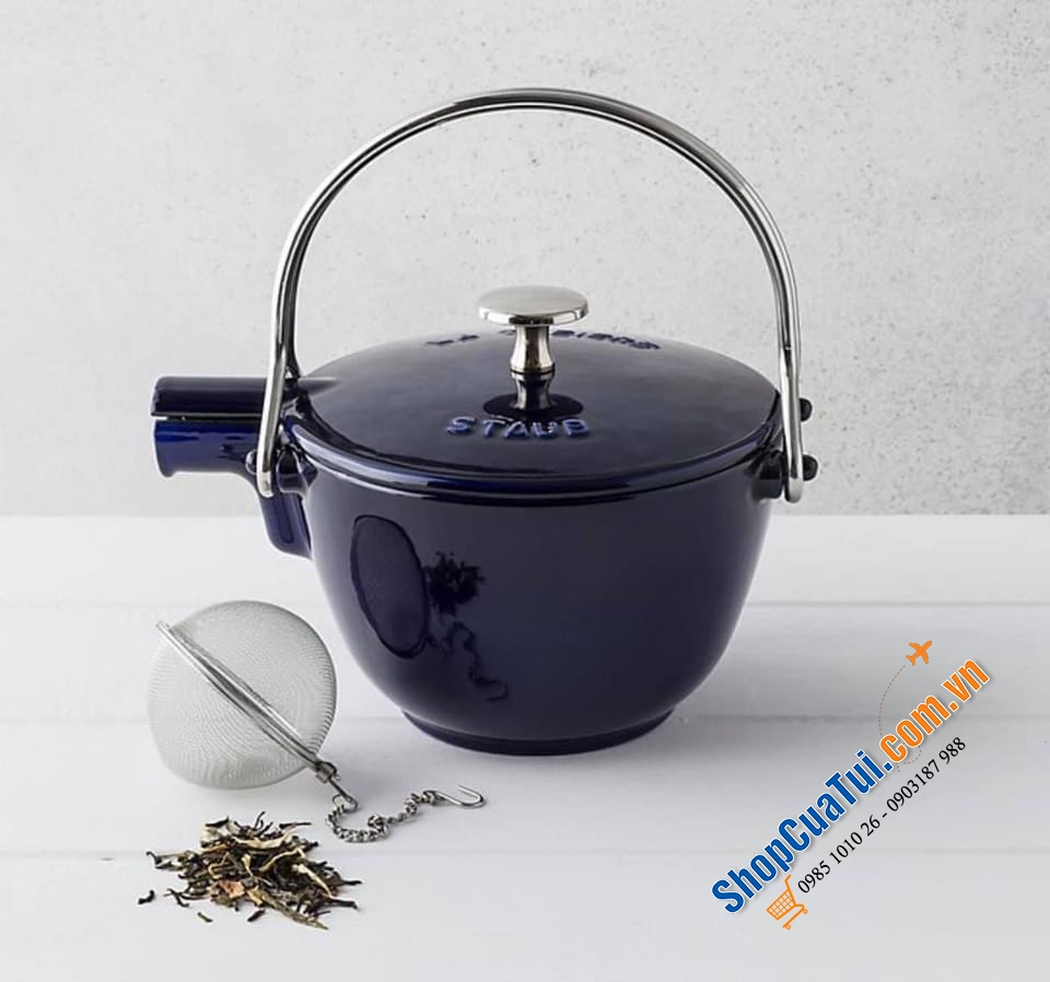 ẤM ĐUN TRÀ GANG STAUB KÈM LÕI LỌC - MADE IN FRANCE. - Màu đen