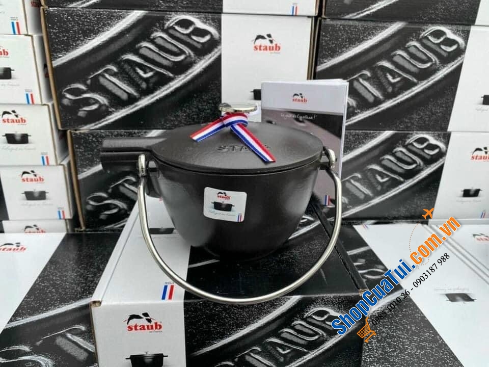 ẤM ĐUN TRÀ GANG STAUB KÈM LÕI LỌC - MADE IN FRANCE. - Màu đen