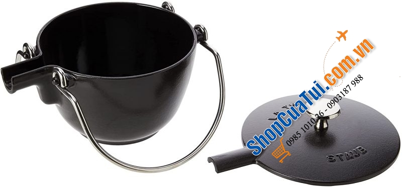 ẤM ĐUN TRÀ GANG STAUB KÈM LÕI LỌC - MADE IN FRANCE. - Màu đen