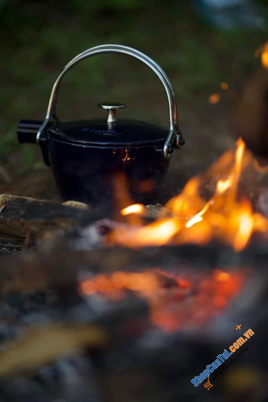 ẤM ĐUN TRÀ GANG STAUB KÈM LÕI LỌC - MADE IN FRANCE. - Màu đen