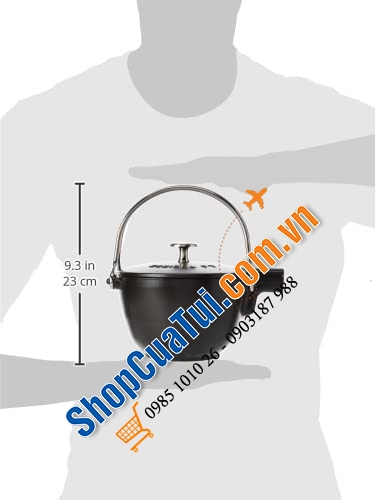 ẤM ĐUN TRÀ GANG STAUB KÈM LÕI LỌC - MADE IN FRANCE. - Màu đen