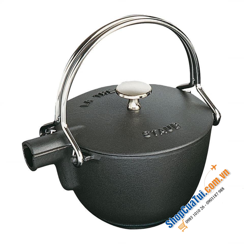 ẤM ĐUN TRÀ GANG STAUB KÈM LÕI LỌC - MADE IN FRANCE. - Màu đen