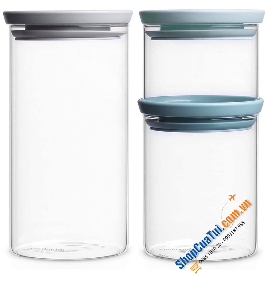 Set 3 hộp/ lọ thuỷ tinh Brabantia.