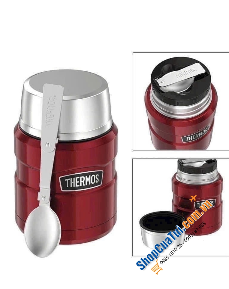 Cặp lồng nhỏ -  Hộp đựng thức ăn giữ nhiệt Thermos Stainless King Food - Dùng mang đồ ăn đi làm/đi picnic. - 470ml