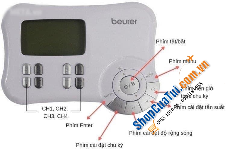 MÁY ĐIỆN CHÂM KĨ THUẬT SỐ 4 KÊNH VÀ 8 ĐIỆN CỰC BEURER EM80