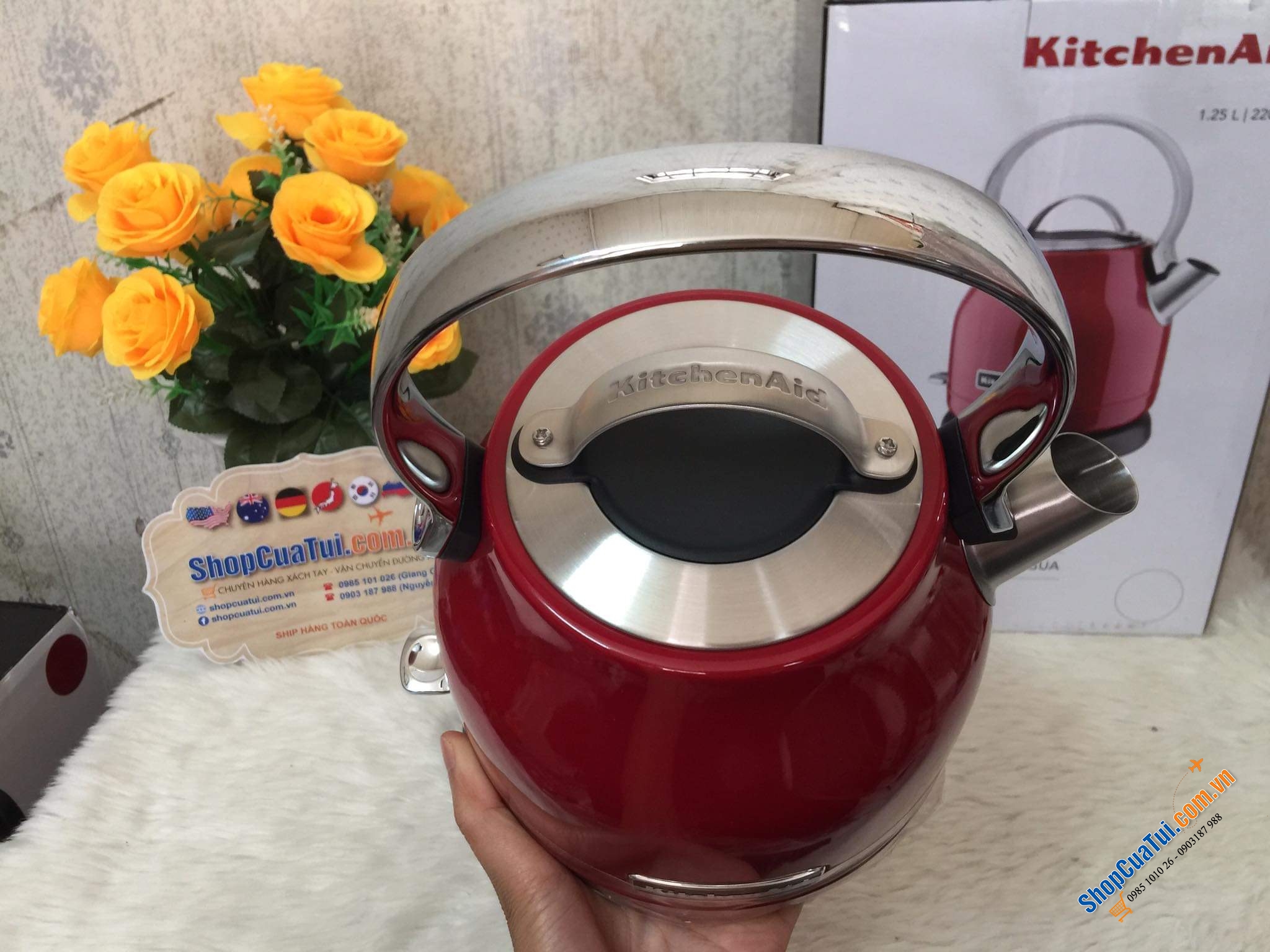 ẤM ĐUN NƯỚC SIÊU TỐC KITCHEN AID RETRO 1,25L - điện 220V.