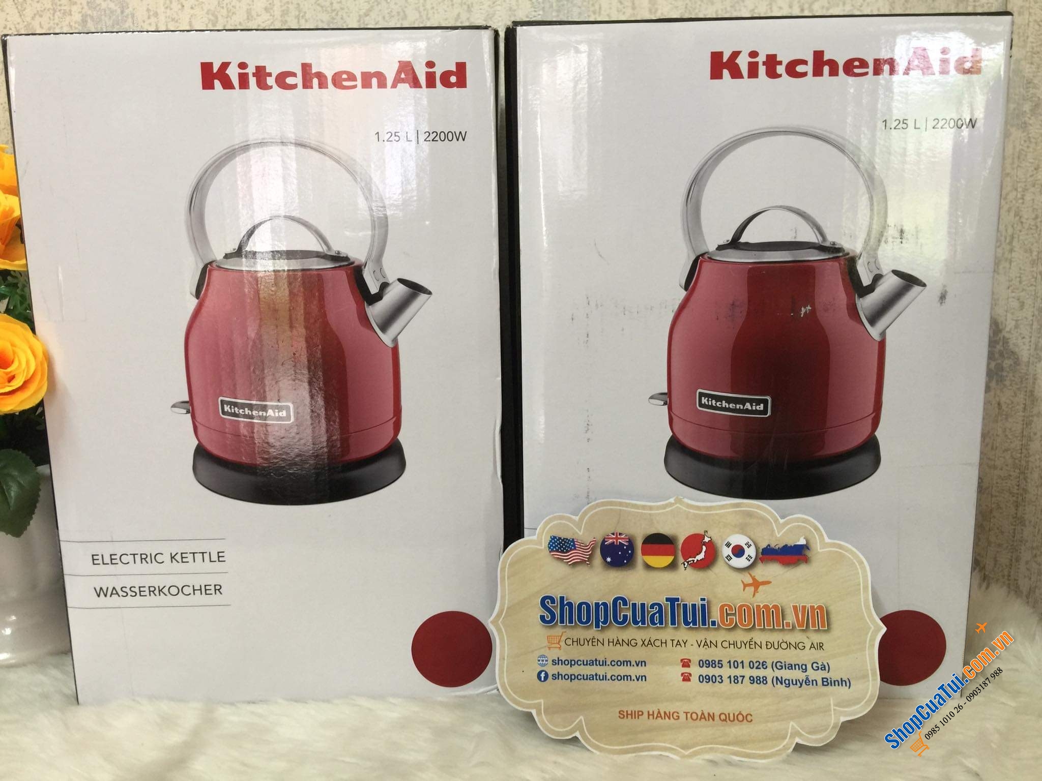 ẤM ĐUN NƯỚC SIÊU TỐC KITCHEN AID RETRO 1,25L - điện 220V.