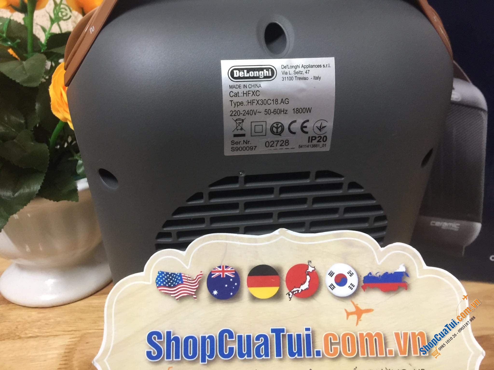 Quạt sưởi DelongHi HFX30C18 cho phòng 55 mét vuông