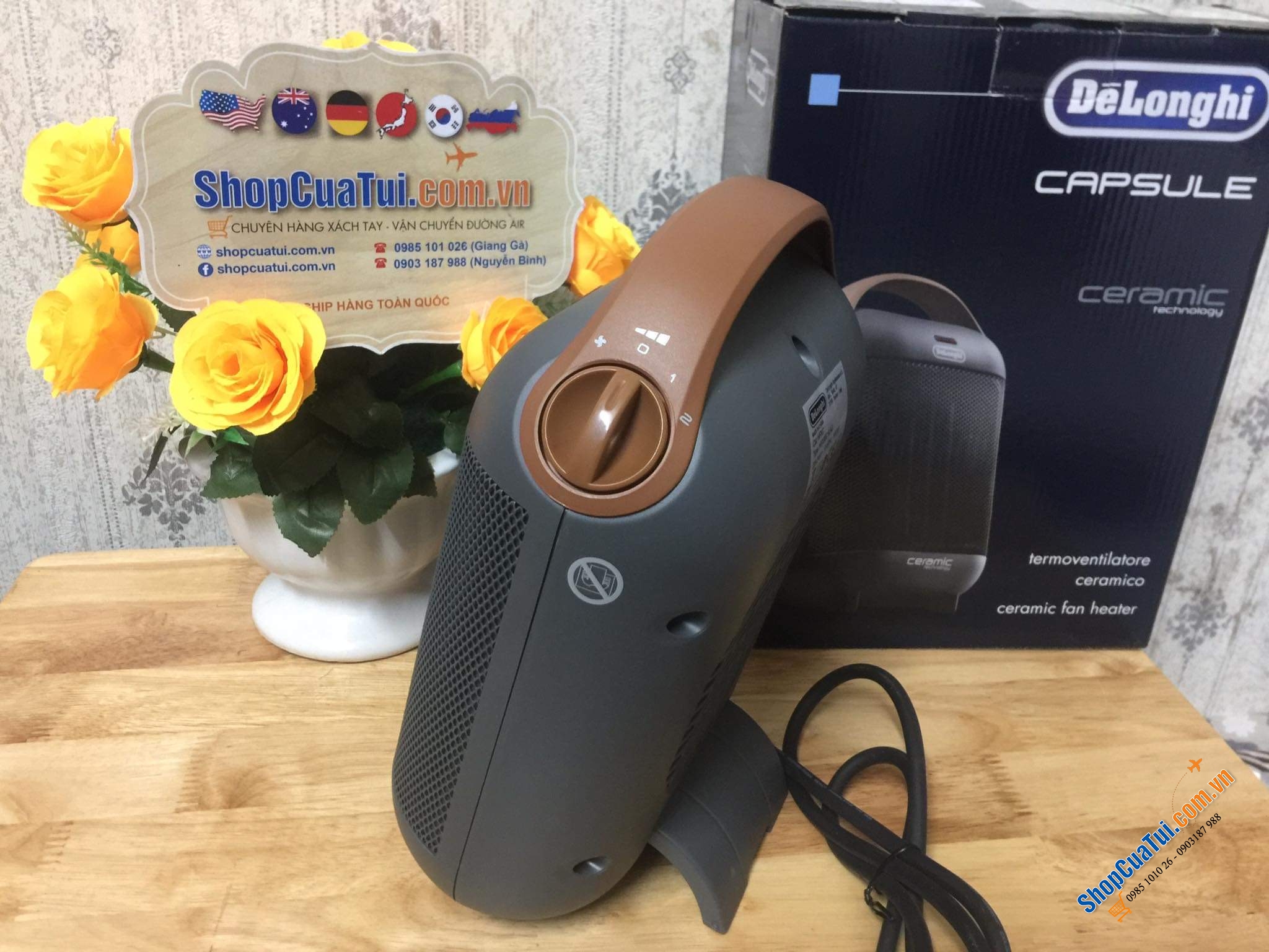 Quạt sưởi DelongHi HFX30C18 cho phòng 55 mét vuông
