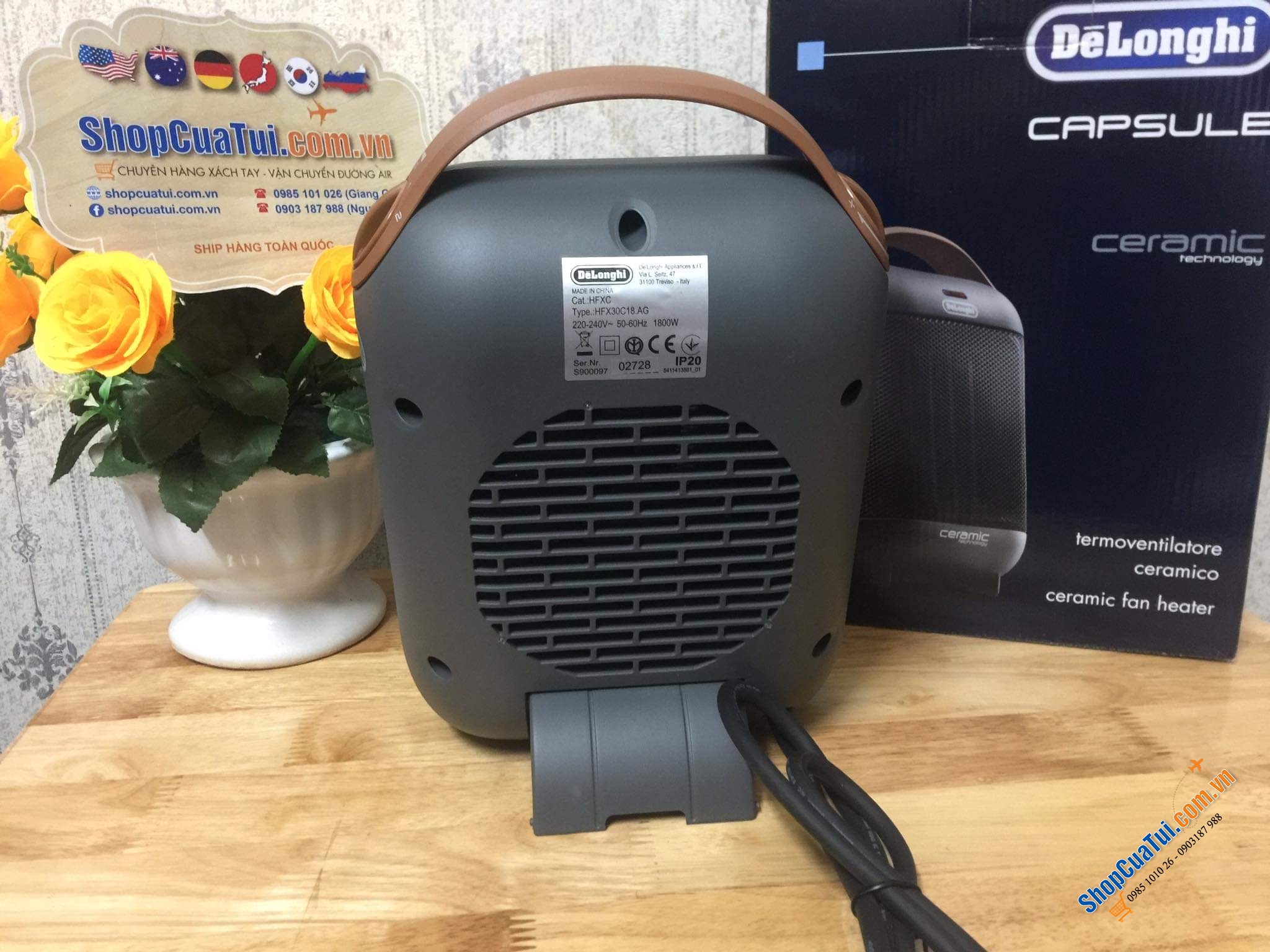 Quạt sưởi DelongHi HFX30C18 cho phòng 55 mét vuông