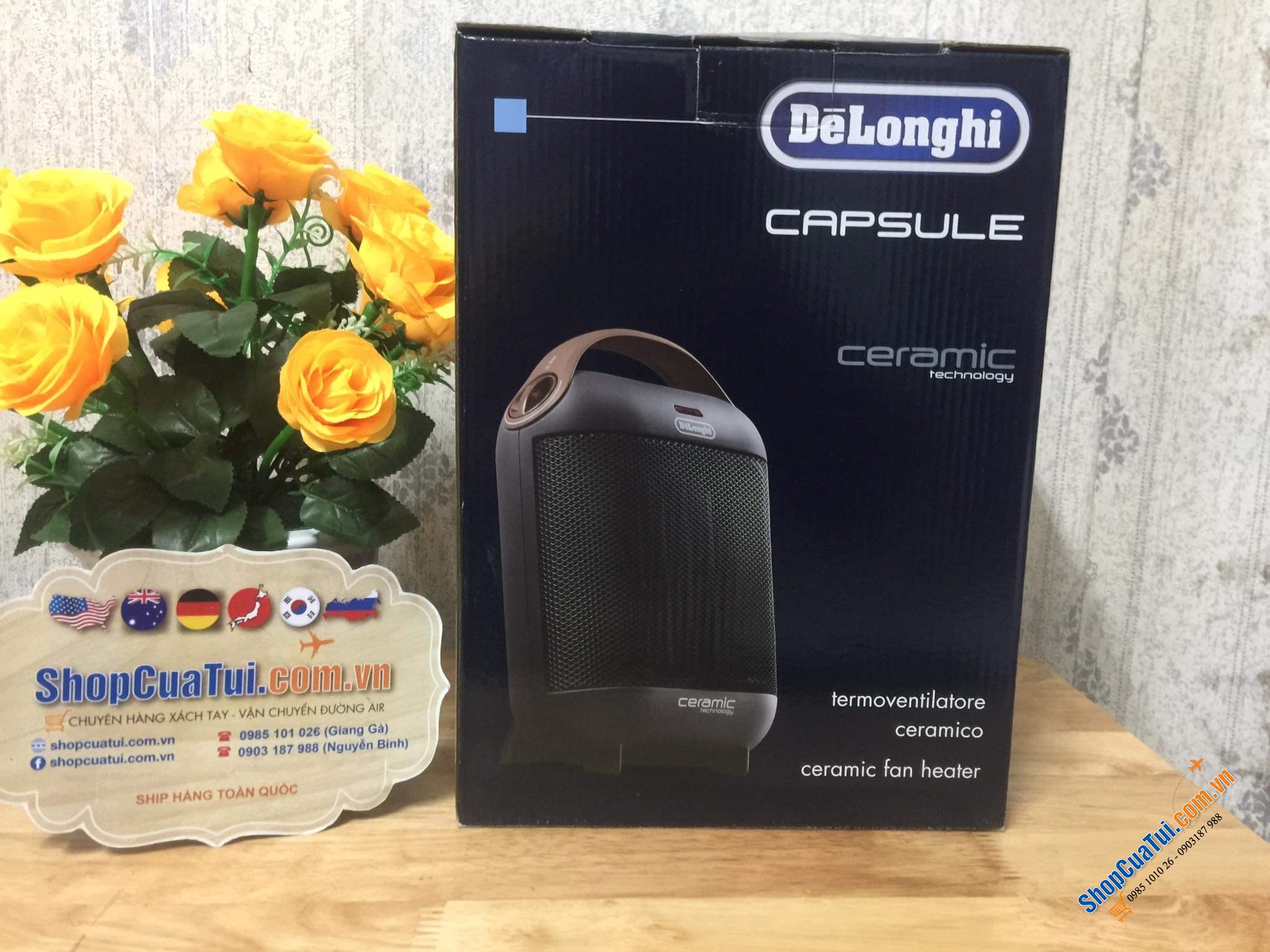 Quạt sưởi DelongHi HFX30C18 cho phòng 55 mét vuông