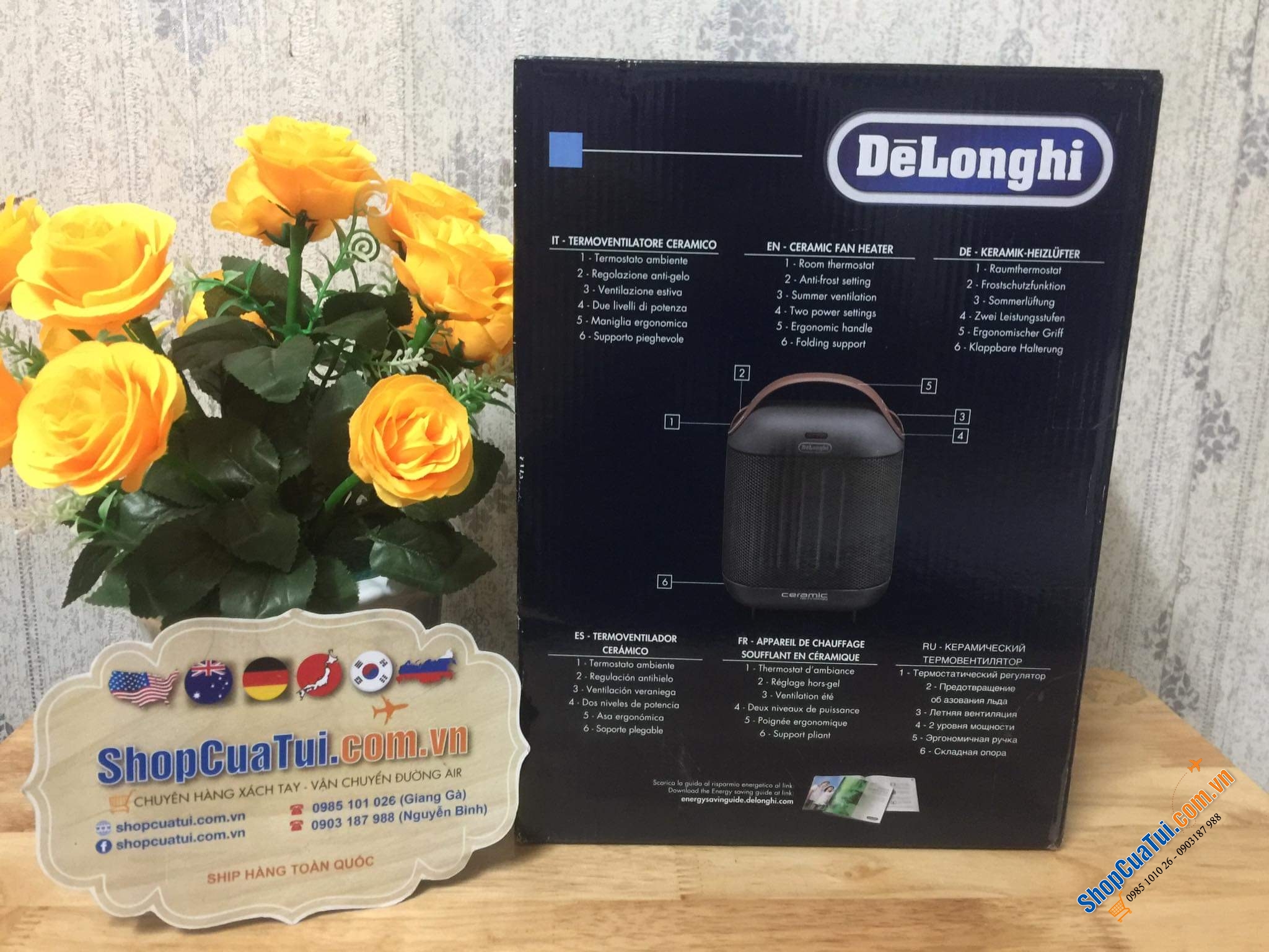 Quạt sưởi DelongHi HFX30C18 cho phòng 55 mét vuông