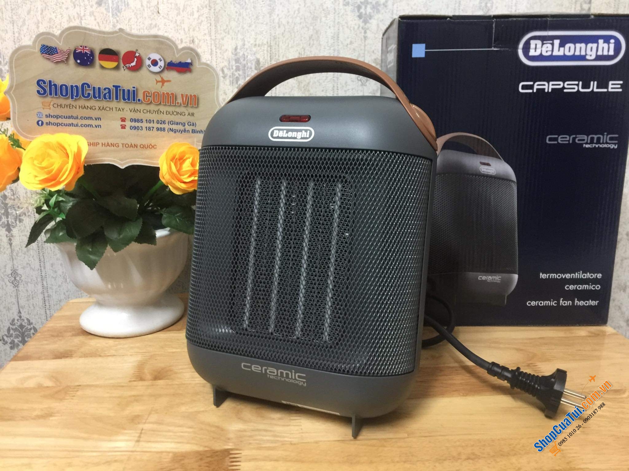 Quạt sưởi DelongHi HFX30C18 cho phòng 55 mét vuông