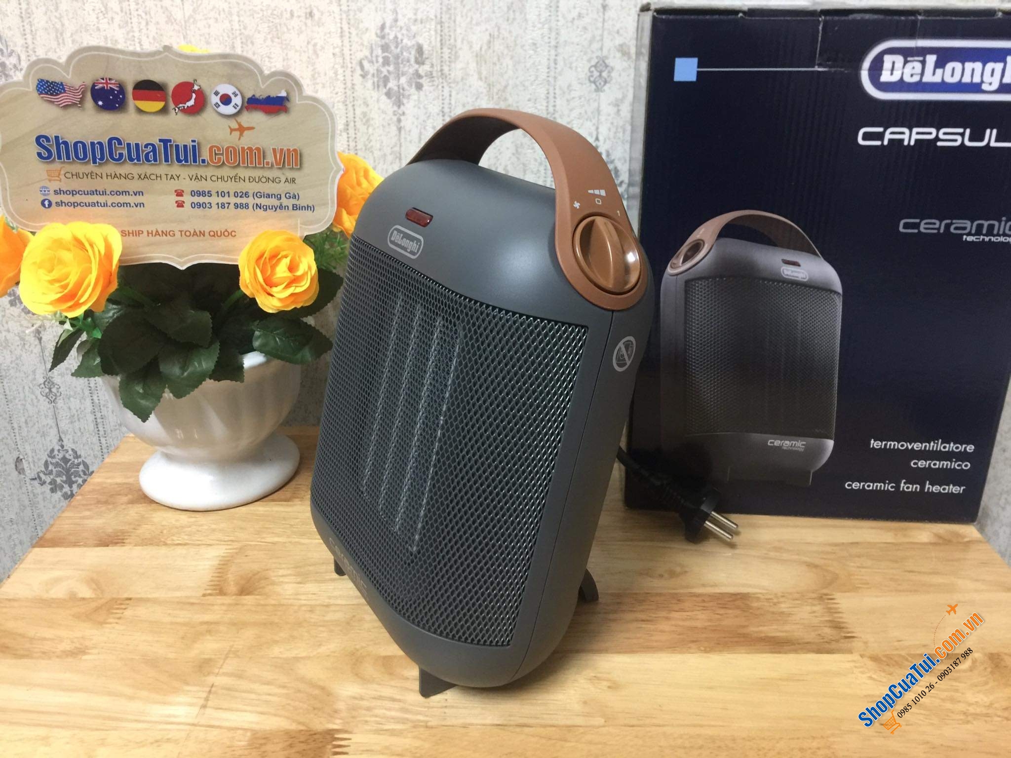 Quạt sưởi DelongHi HFX30C18 cho phòng 55 mét vuông
