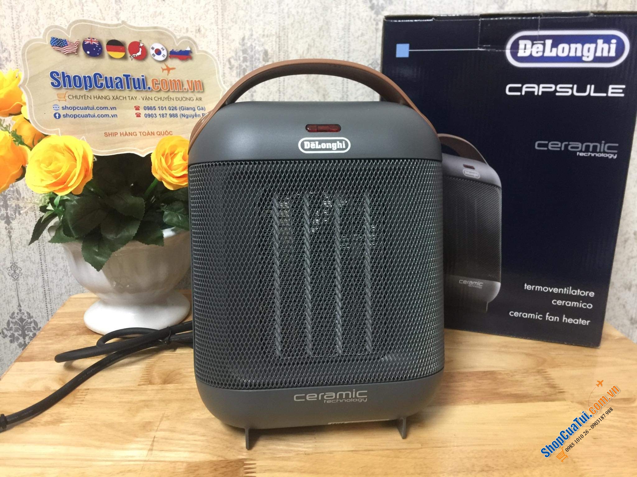 Quạt sưởi DelongHi HFX30C18 cho phòng 55 mét vuông
