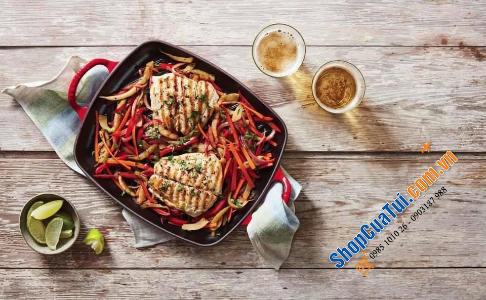CHẢO - KHAY NƯỚNG LE CREUSET 32x22x3 cm.