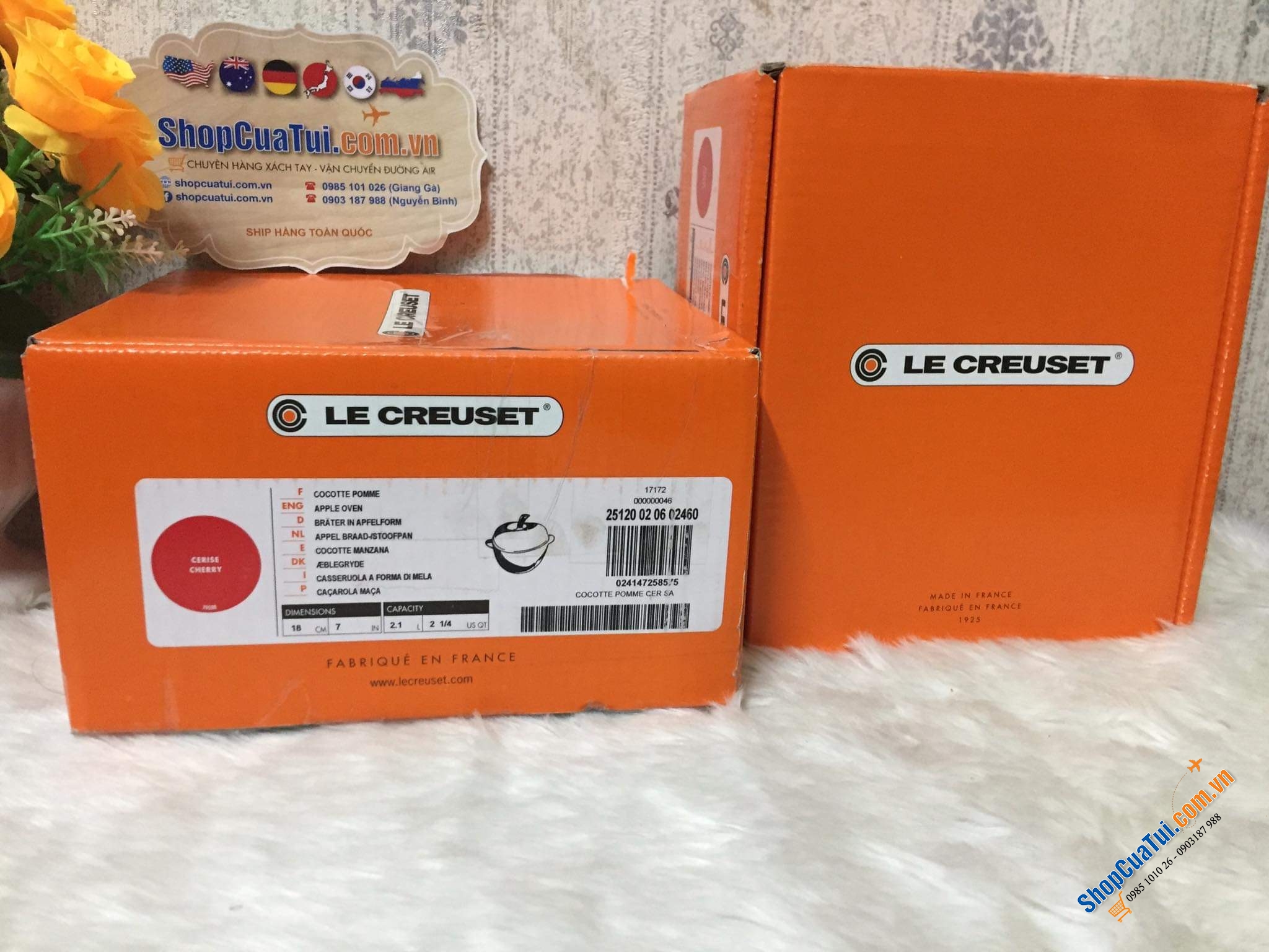 NỒI GANG ĐÚC QUẢ TÁO LE CREUSET ĐỎ 18 CM - 2,1 Lit.