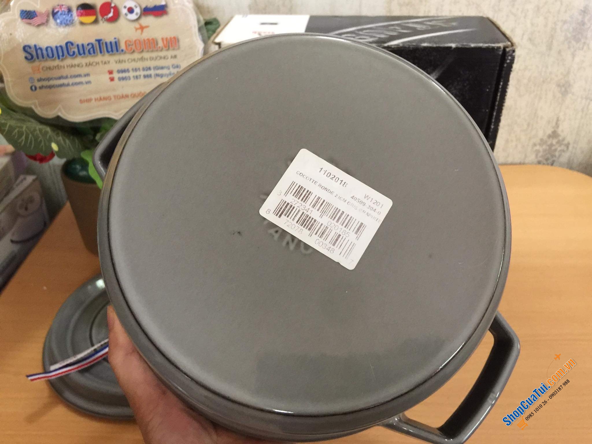 NỒI STAUB XÁM 20 CM - MADE IN FRANCE