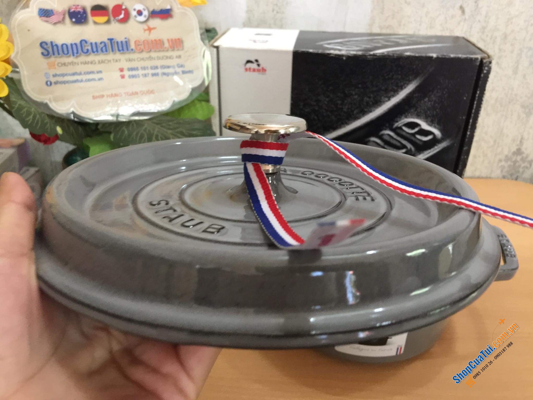 NỒI STAUB XÁM 20 CM - MADE IN FRANCE
