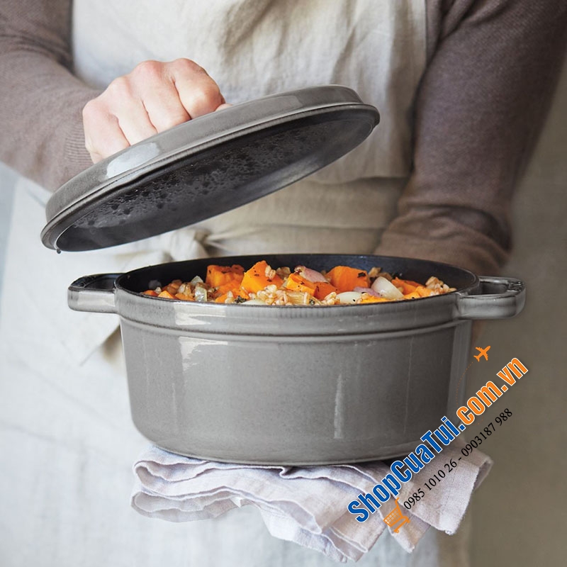 NỒI STAUB XÁM 20 CM - MADE IN FRANCE